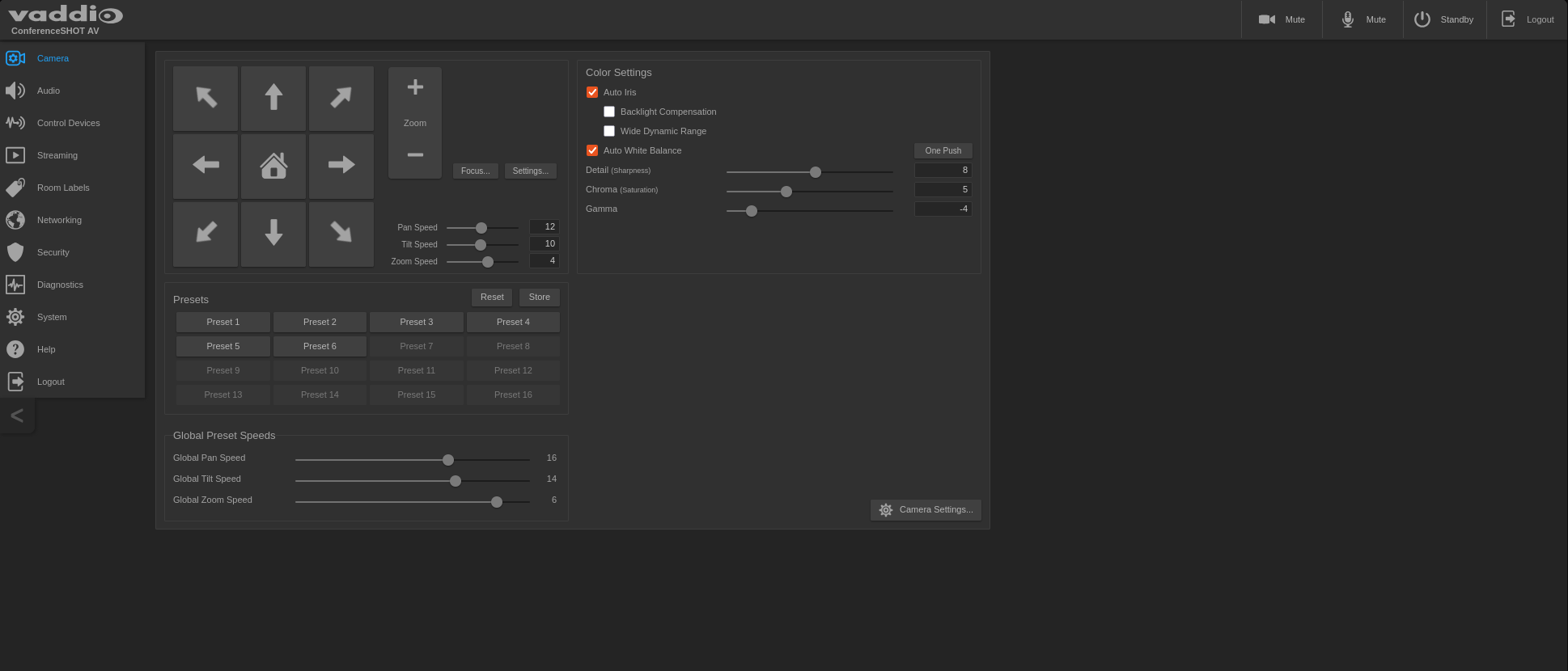 Camera controls